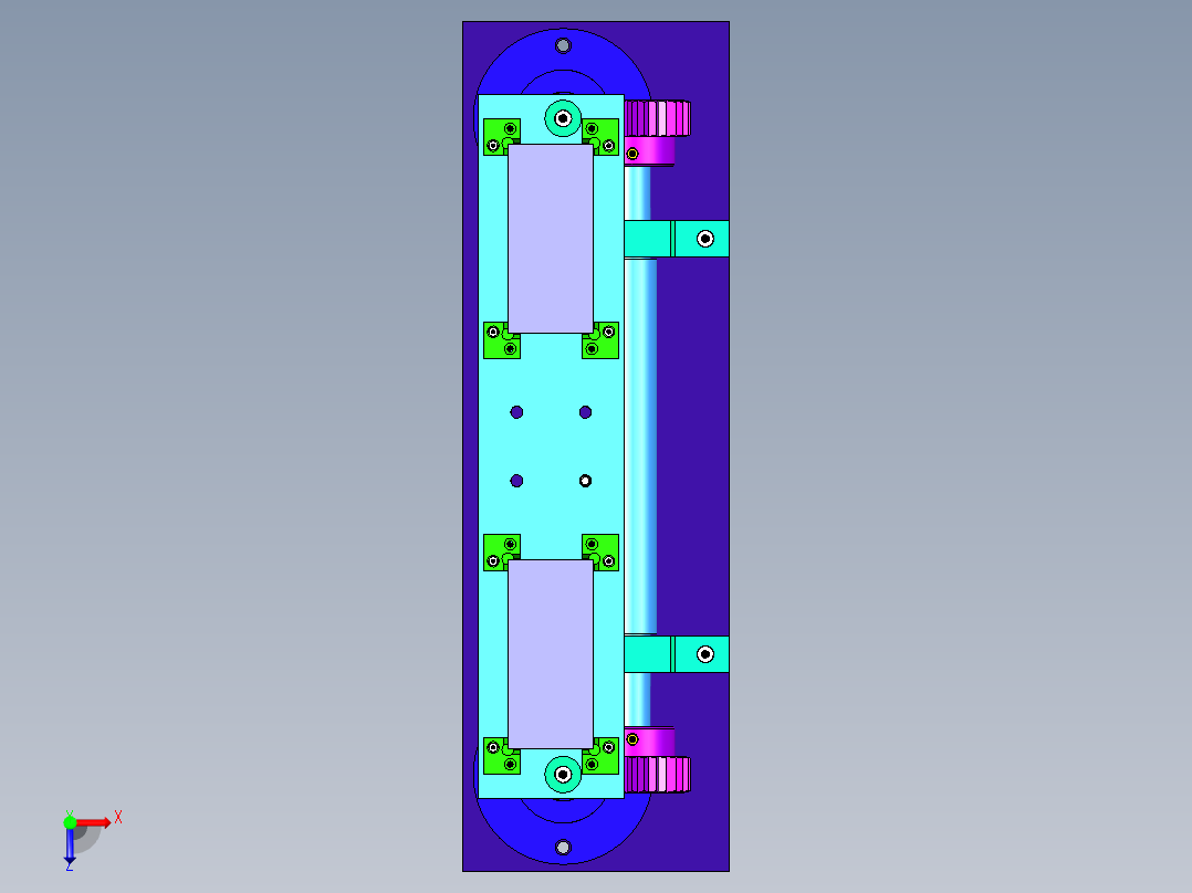 气缸顶升同步机构顶升机构俯视图