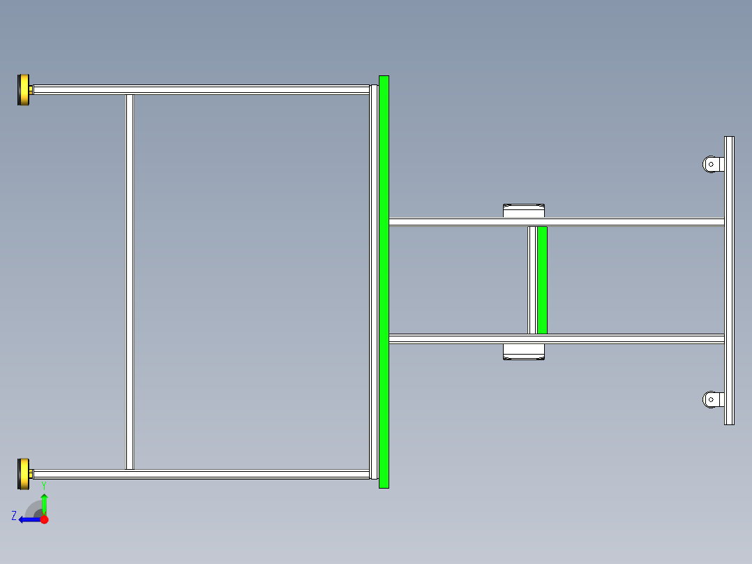 防静电工作台右视图