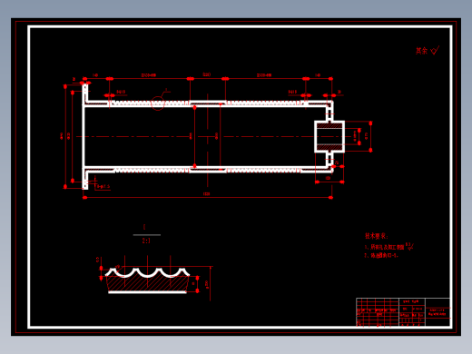 海委某水利枢纽节制闸2x250kN-1.43m.min-10m固定卷扬启闭机设计6张CAD图