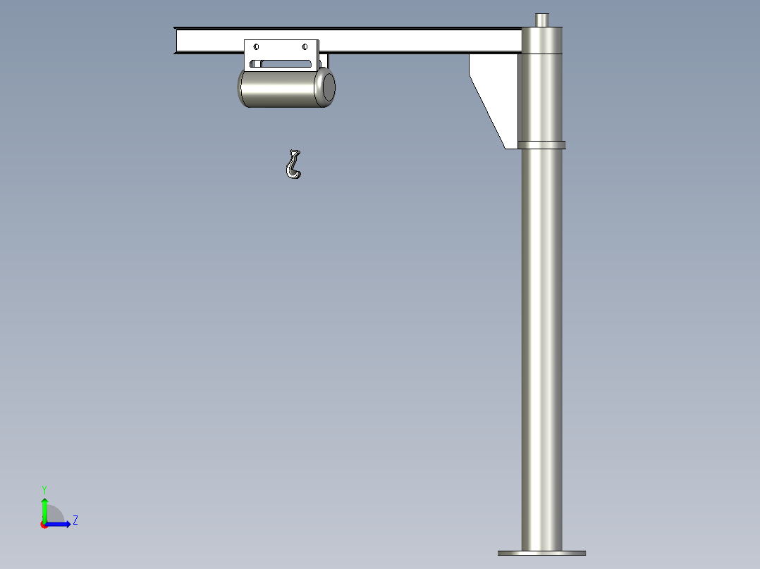 1吨悬臂吊左视图