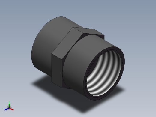 COUPLING_DN25_PN10_U-PVC正等轴测缩略图