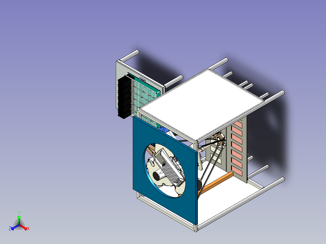 并联机械手+相机对钣金产品检测分选设备设计正等轴测图