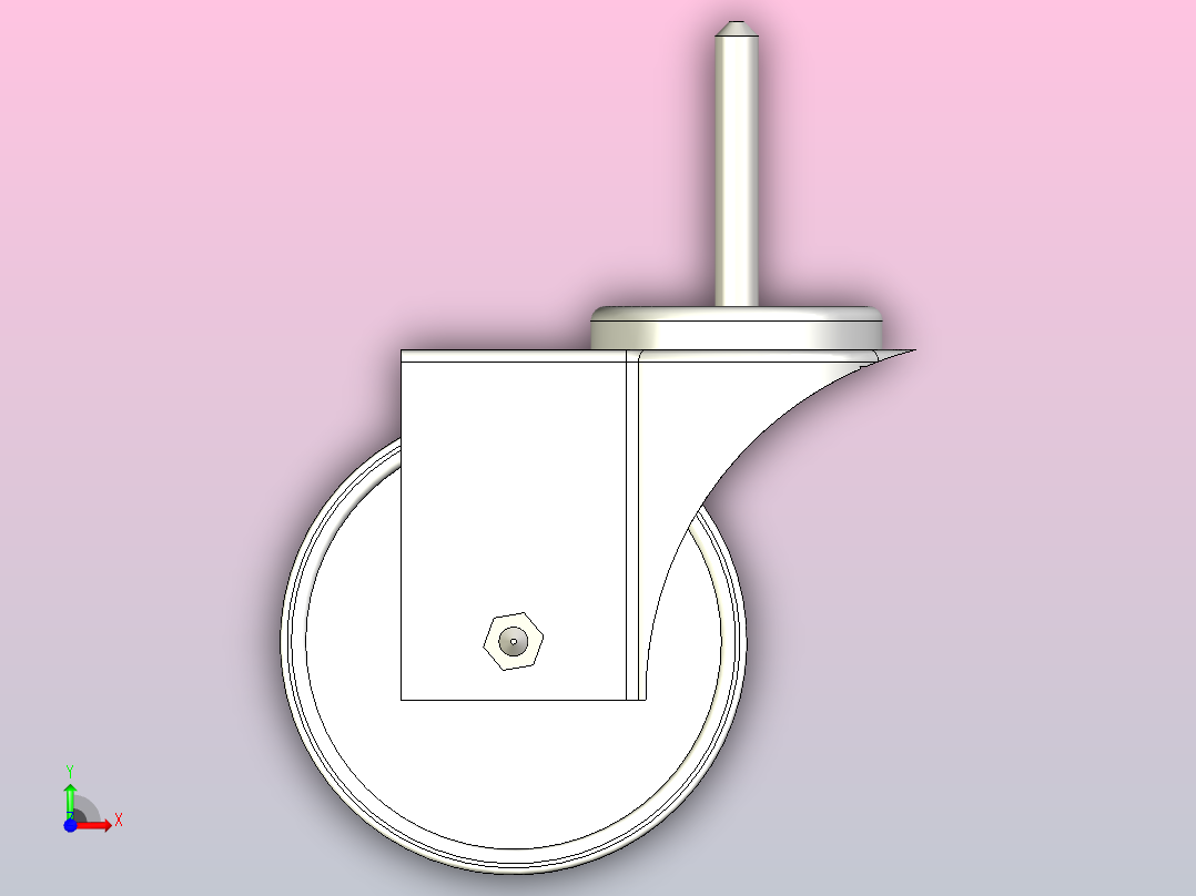 滚动脚轮- 4英寸前视图