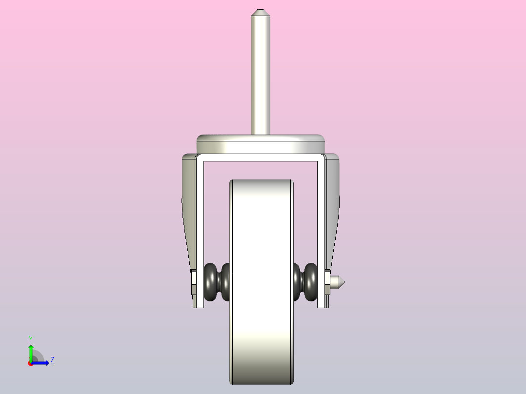 滚动脚轮- 4英寸左视图