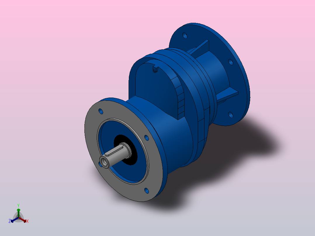 RXF67ZP斜齿轮减速机RXF67-1.6-M1-P80-Φ200正等轴测图