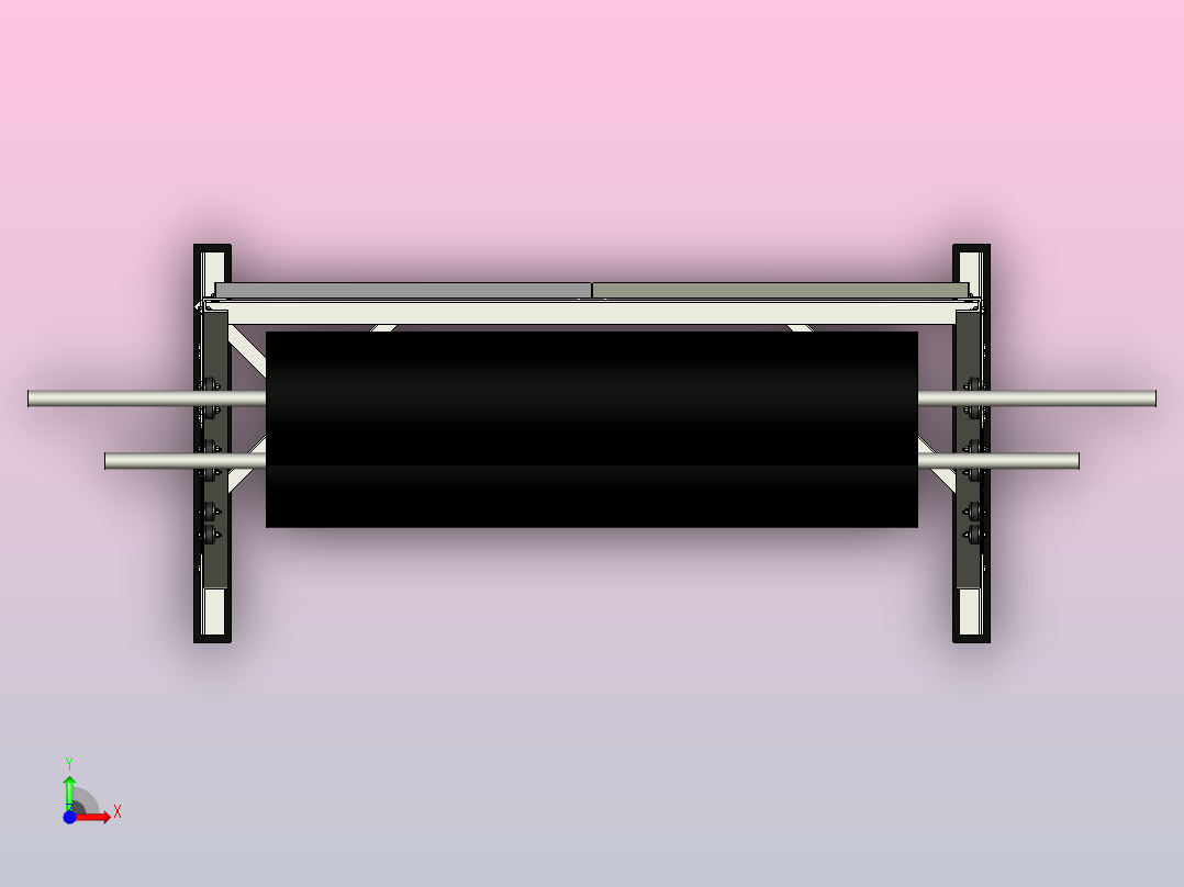 车间卷料架前视图