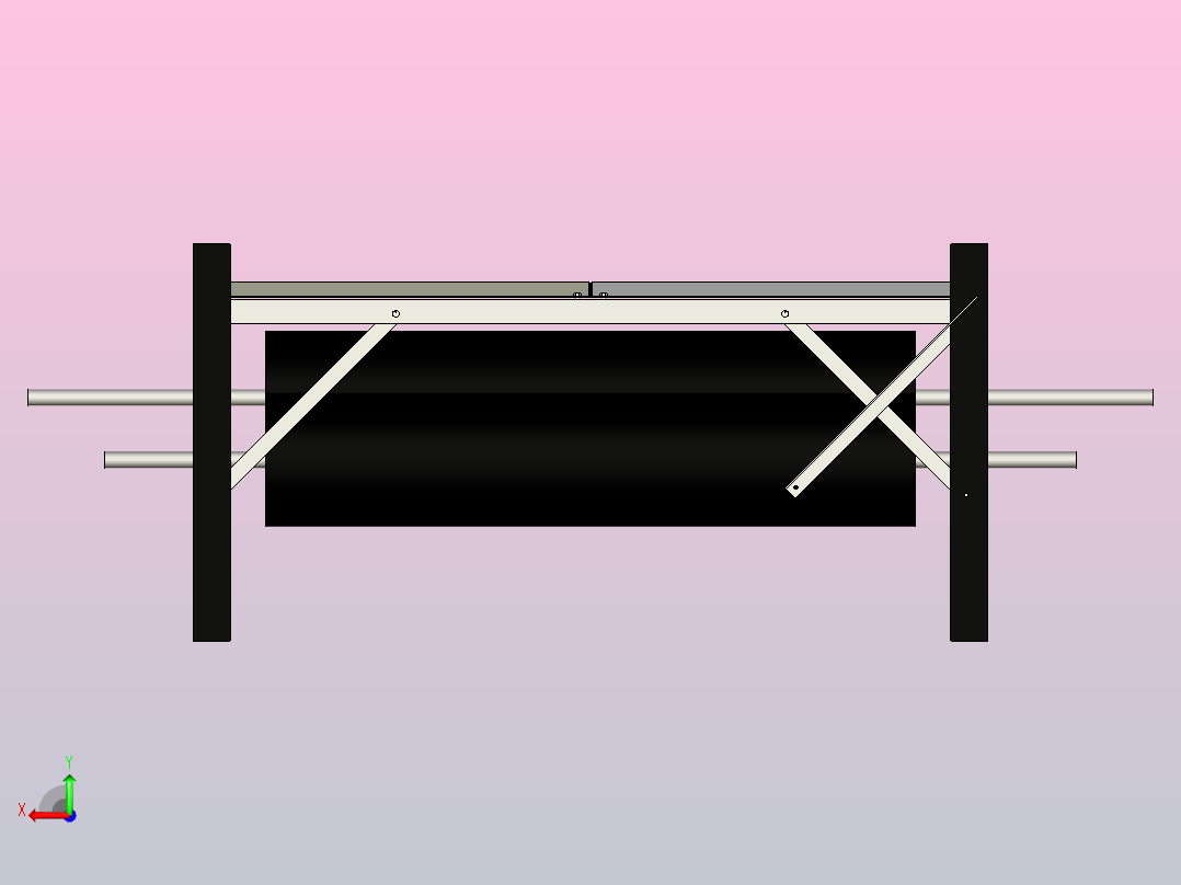 车间卷料架后视图