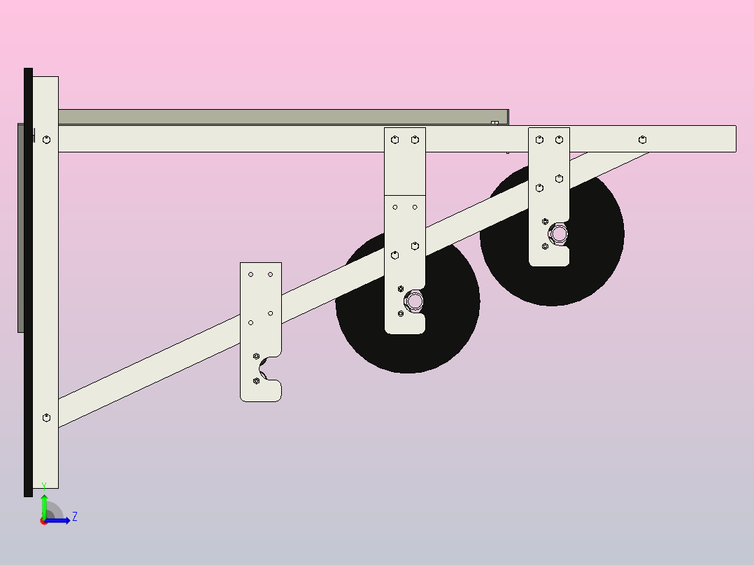 车间卷料架左视图
