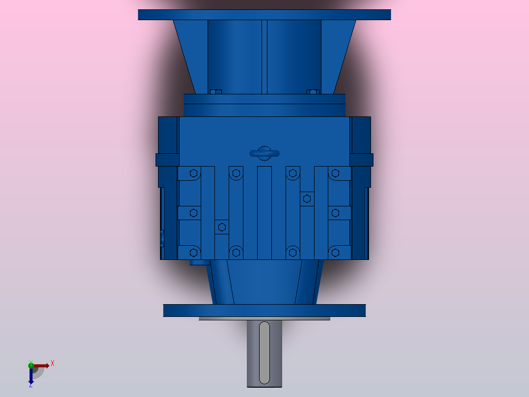 RF67ZP斜齿轮减速机RF67-4.29-M1-P100-Φ200俯视图