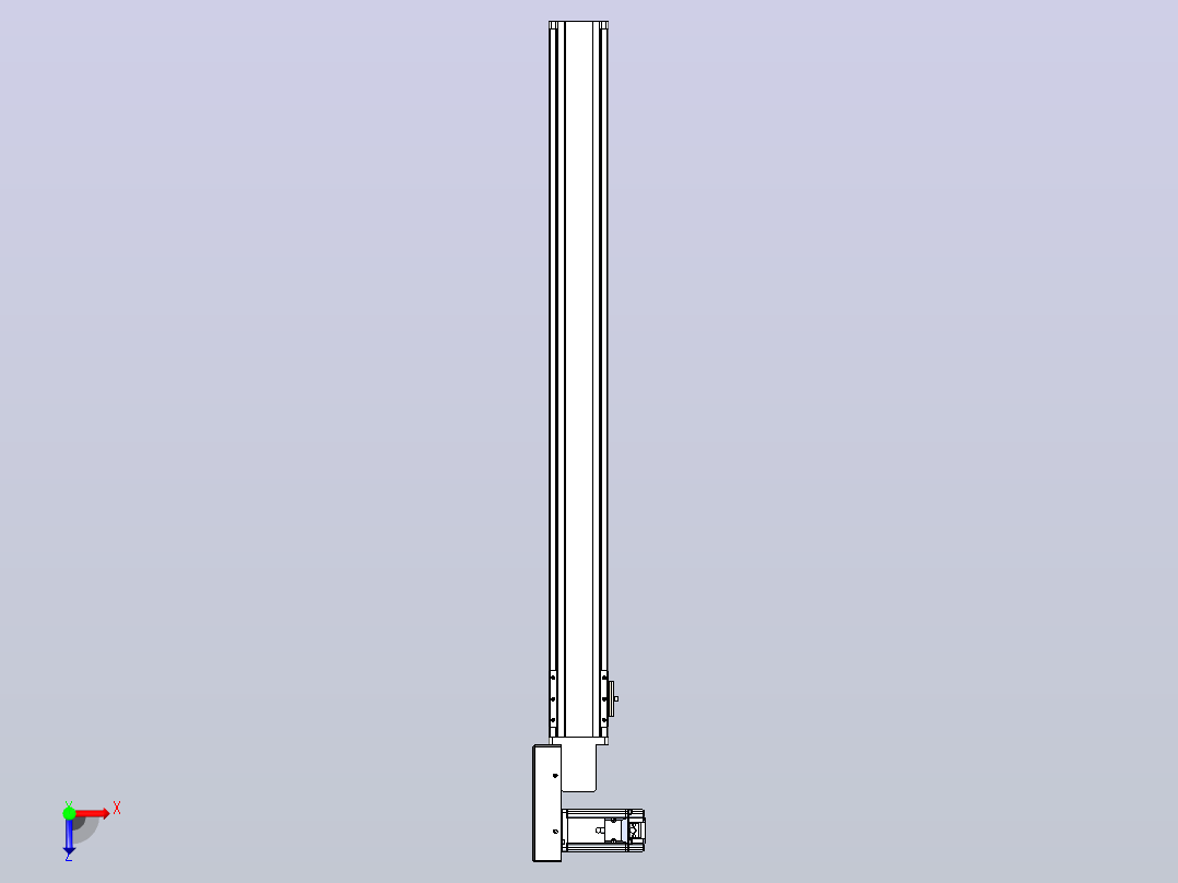 皮带直线轴半封闭可选导轨TPA-HNB-85S-90-L850-ML-C-P20-N3俯视图
