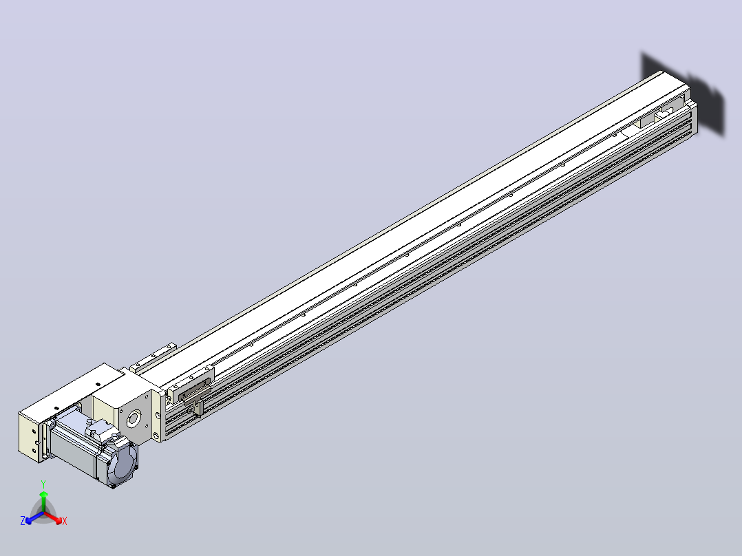 皮带直线轴半封闭可选导轨TPA-HNB-85S-90-L850-ML-C-P20-N3正等轴测图