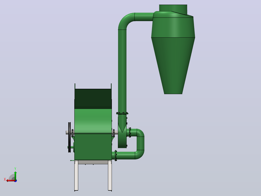 分离器分离设备hammer-mill-18832-模型格式为 sw后视图