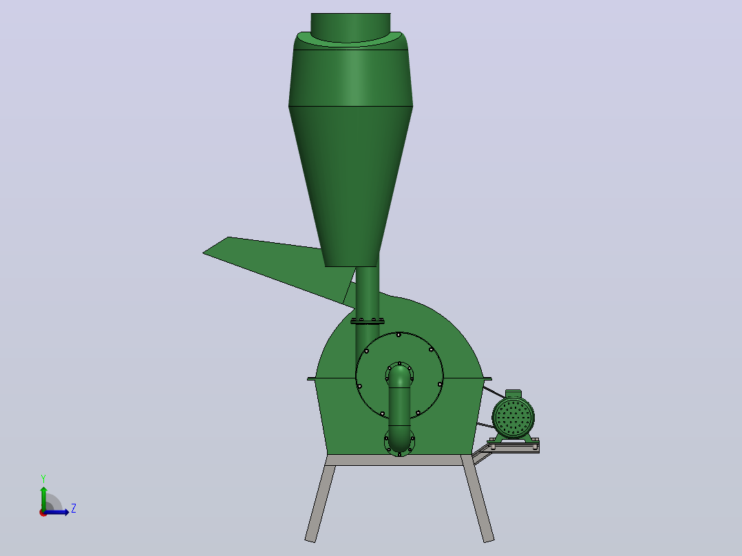 分离器分离设备hammer-mill-18832-模型格式为 sw左视图