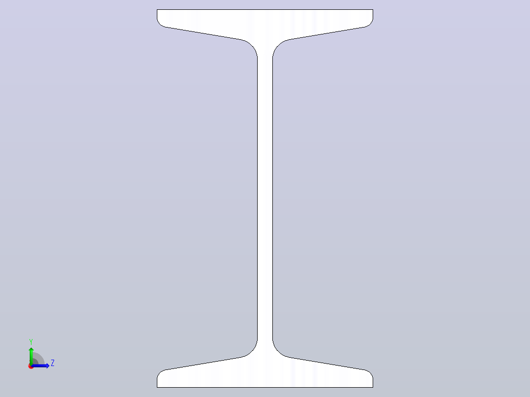 14#热轧工字钢1m.SLDPRT左视图