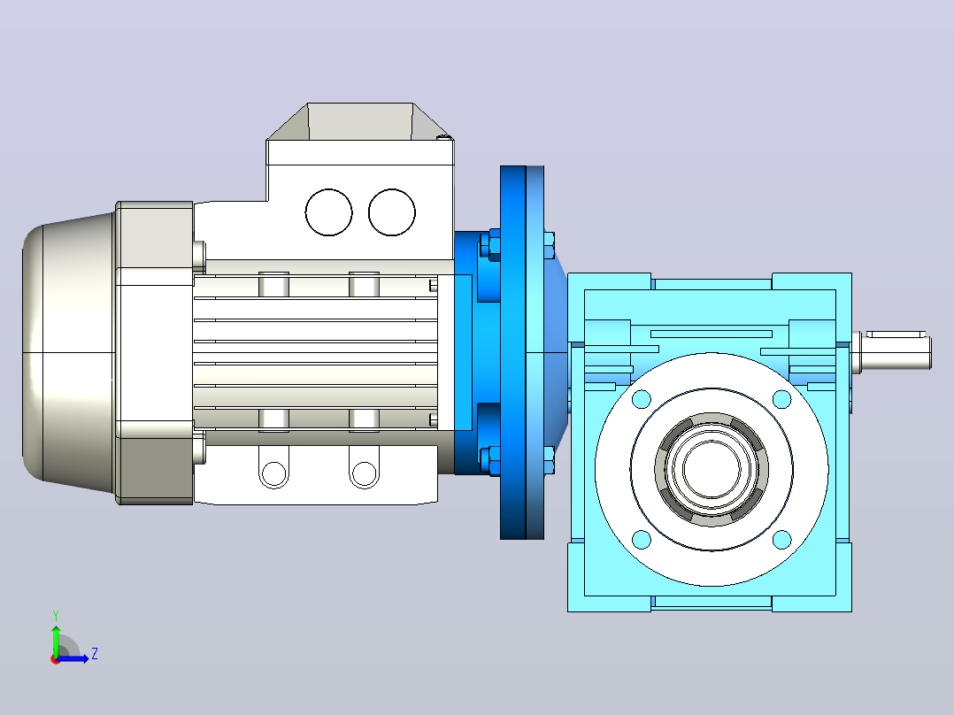 NMRV050蜗轮蜗杆减速机[RV50-E-80-0.25kW-DZ1]左视图