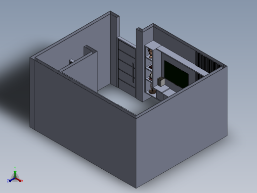卧室室内设计正等轴测缩略图