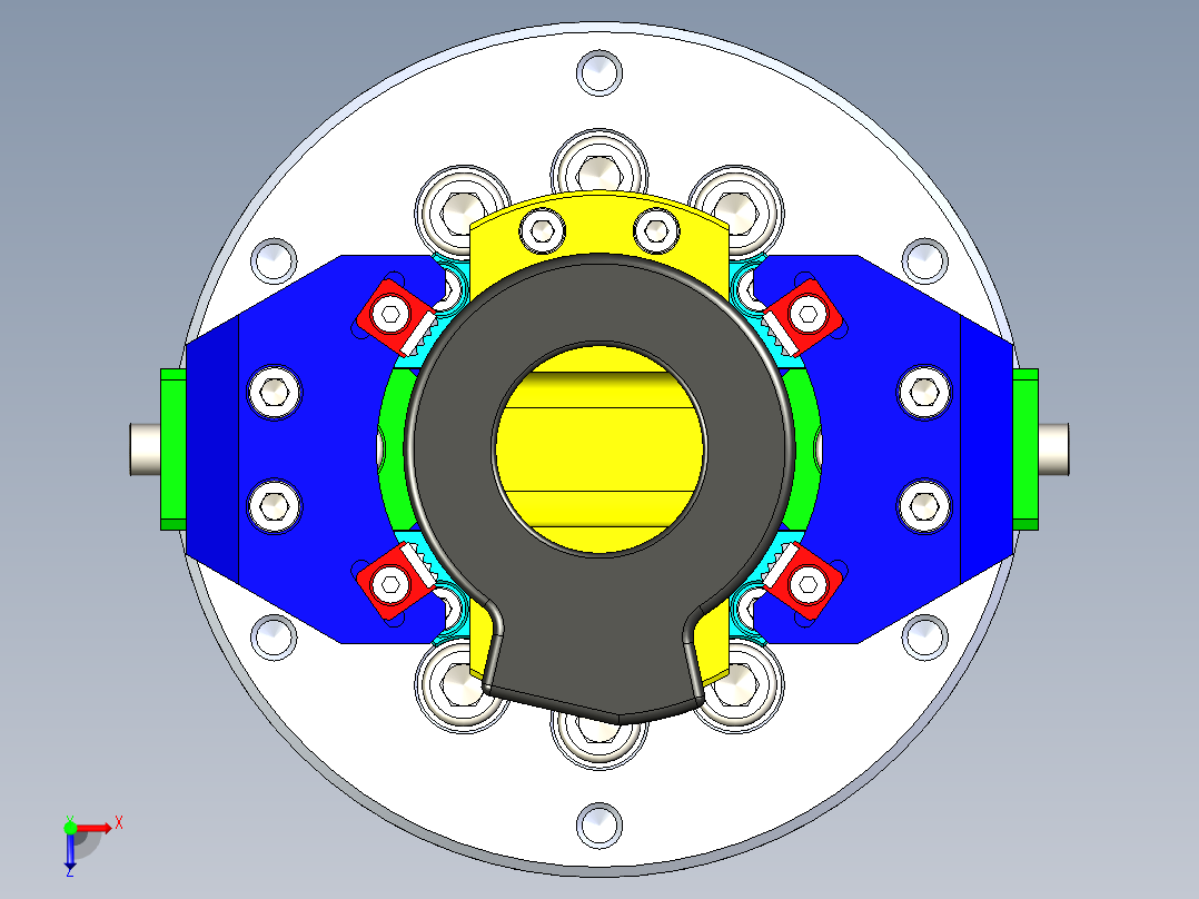 二爪和三爪卡盘夹具STEP俯视图