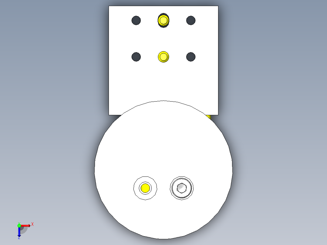 工件抬起机构俯视图