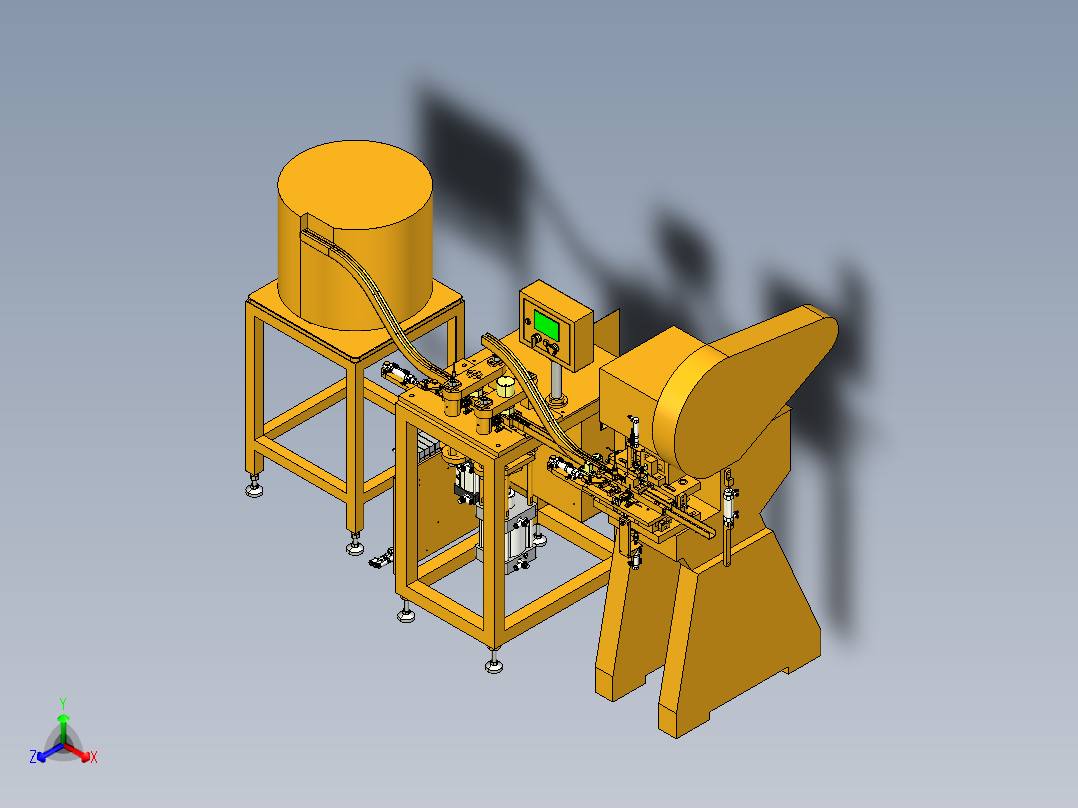 微电机RE260拉咀三撞机（冲孔翻孔冲压）3D模型主视图