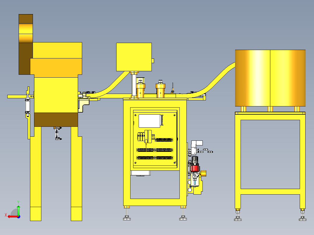 微电机RE260拉咀三撞机（冲孔翻孔冲压）3D模型后视图