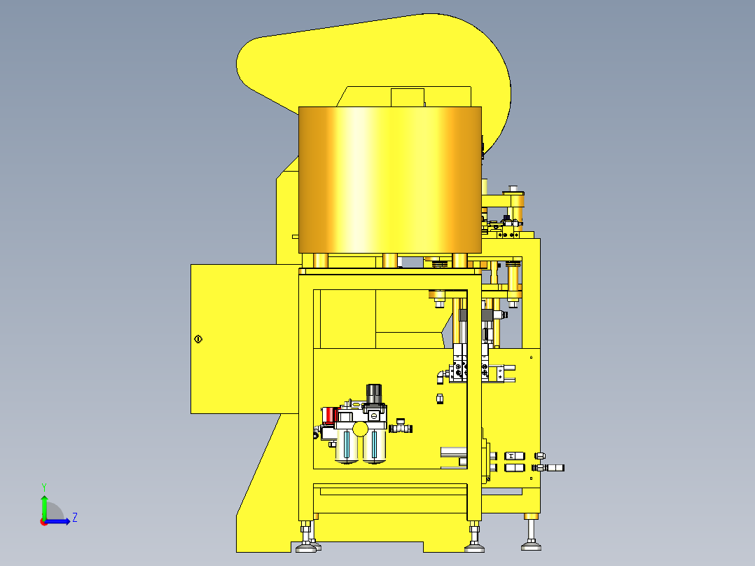 微电机RE260拉咀三撞机（冲孔翻孔冲压）3D模型左视图