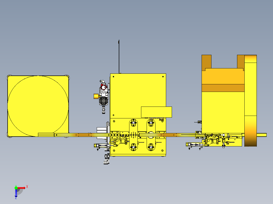 微电机RE260拉咀三撞机（冲孔翻孔冲压）3D模型俯视图