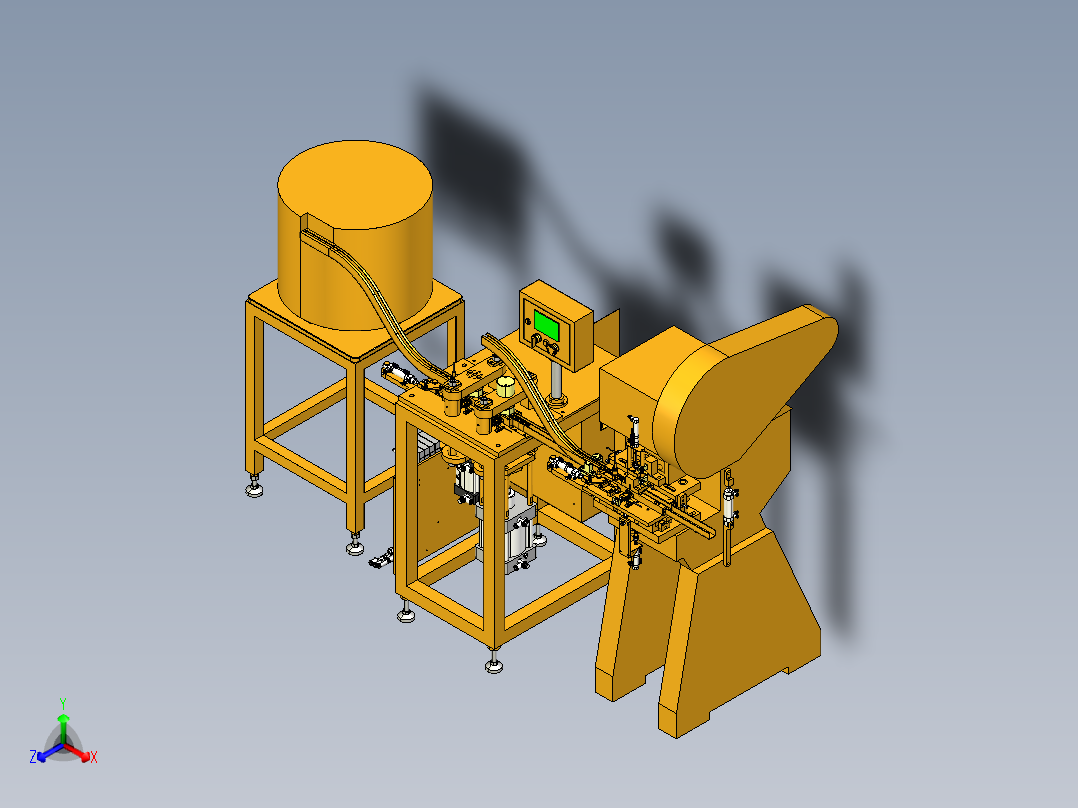 微电机RE260拉咀三撞机（冲孔翻孔冲压）3D模型正等轴测图