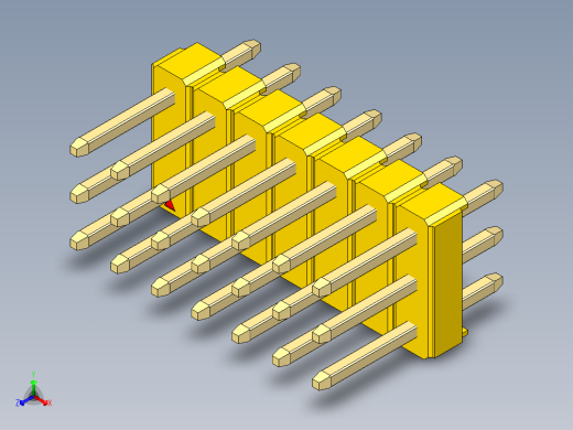 彩色公头100mil（2.54mm）系列-DS1021_yellow_3x07p_100mil_Type1_rev1.0