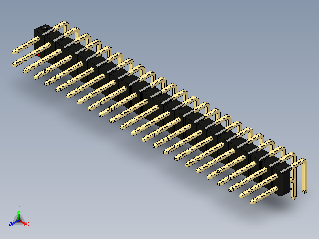 彩色公排针 100mil 2.54mm 系列-DS1022_black_2x23p_100mil_TypeD_rev1.0主视图