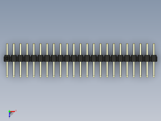 彩色公排针 100mil 2.54mm 系列-DS1022_black_2x23p_100mil_TypeD_rev1.0俯视缩略图