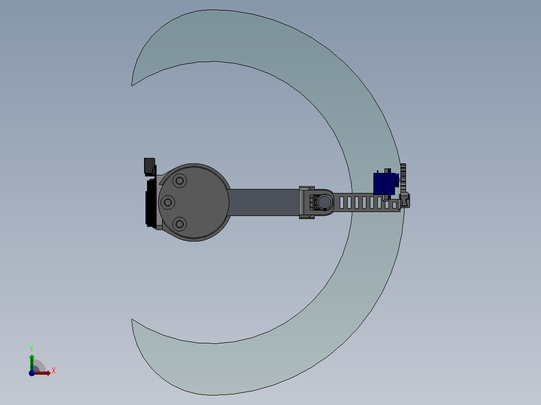 具有工作空间和控制器的 SCARA 机器人模型--sw前视图