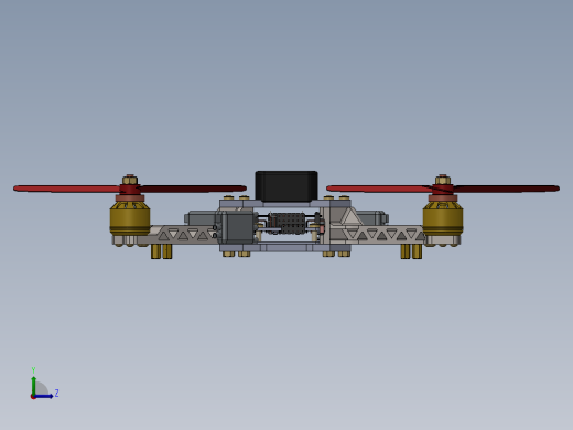 四轴无人机模型左视缩略图