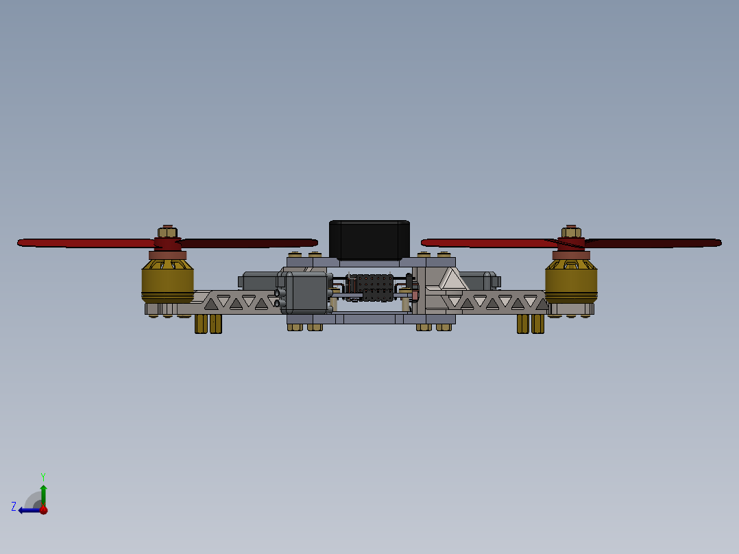 四轴无人机模型右视图