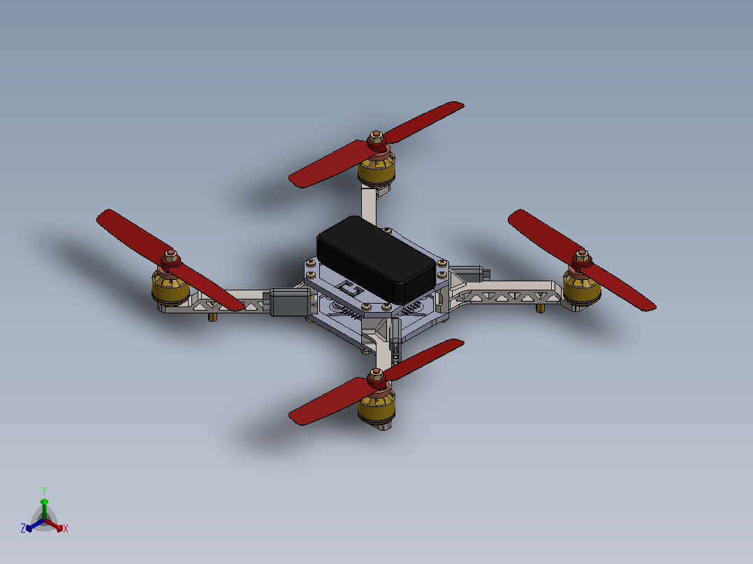 四轴无人机模型正等轴测图