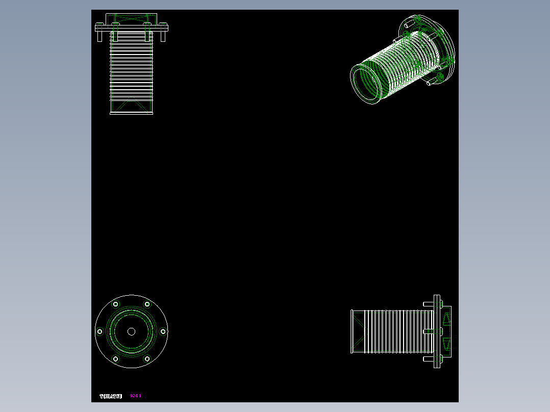 過瀘器(籃型)FRB+C-2D多系列多零件图纸模型