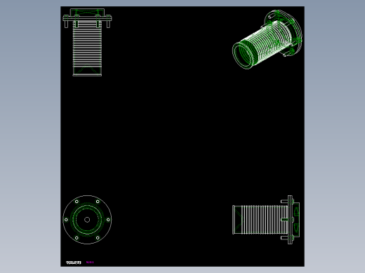 過瀘器(籃型)FRB+C-2D多系列多零件图纸模型
