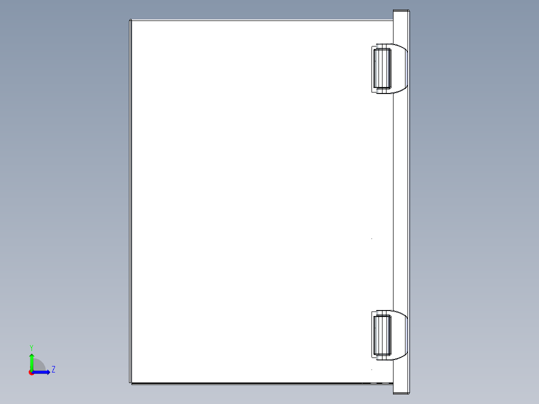 内外门双门配电柜配电箱左视图