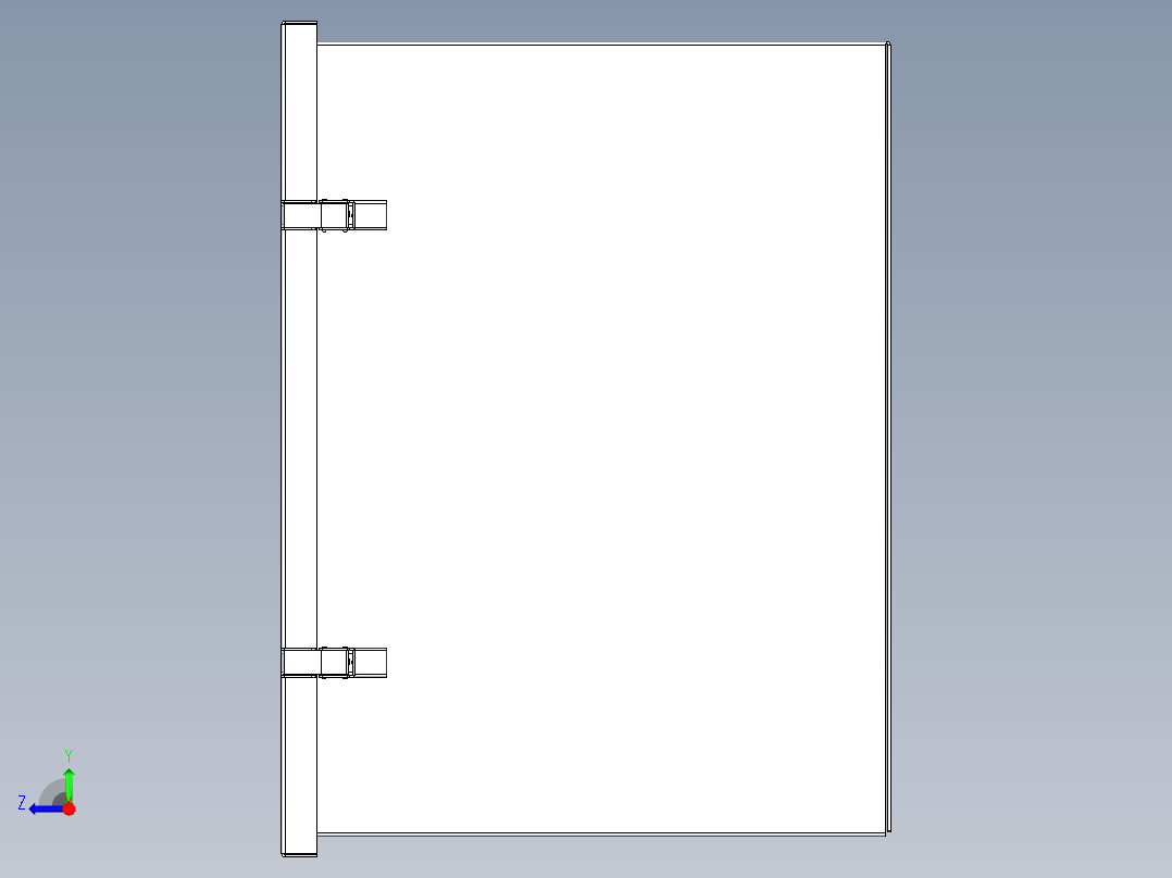内外门双门配电柜配电箱右视图