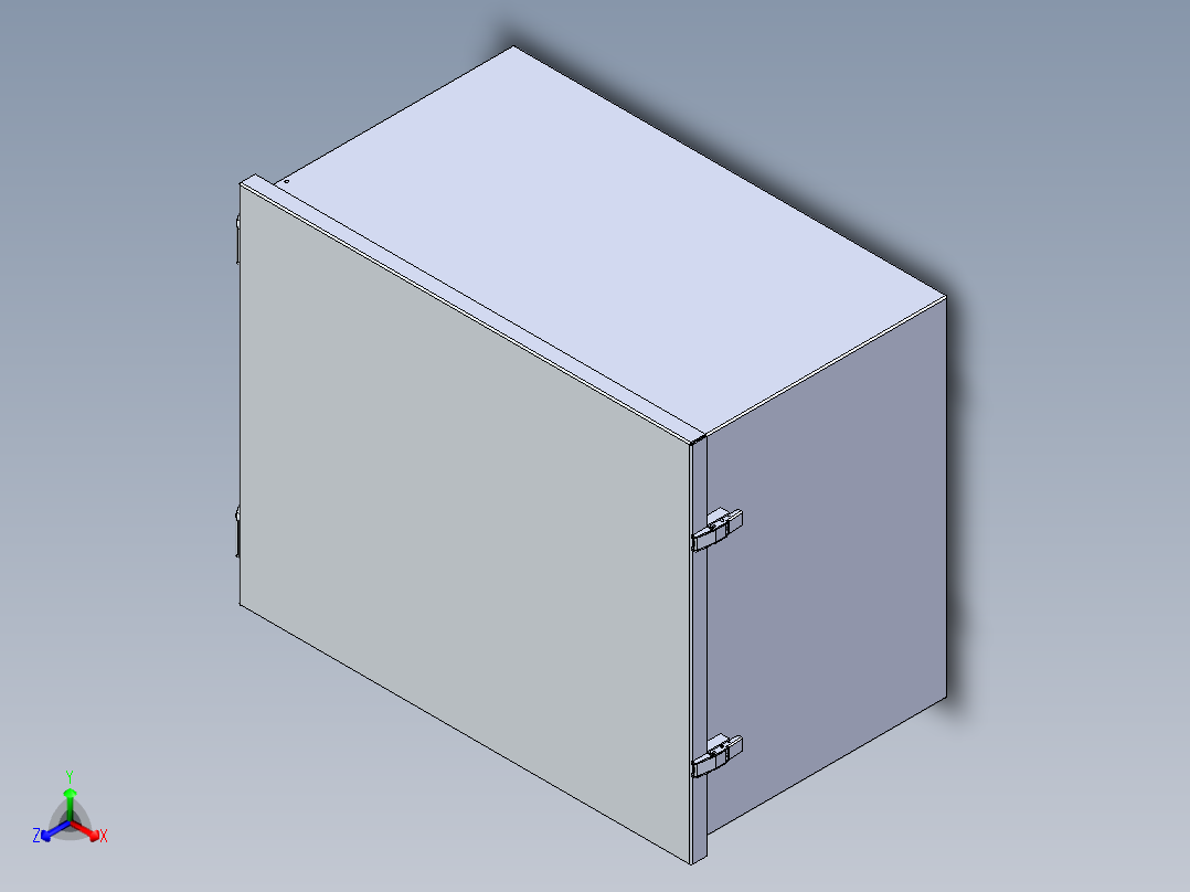 内外门双门配电柜配电箱正等轴测图