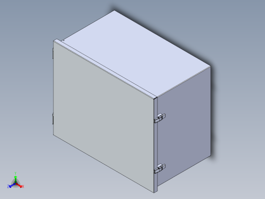 内外门双门配电柜配电箱正等轴测缩略图