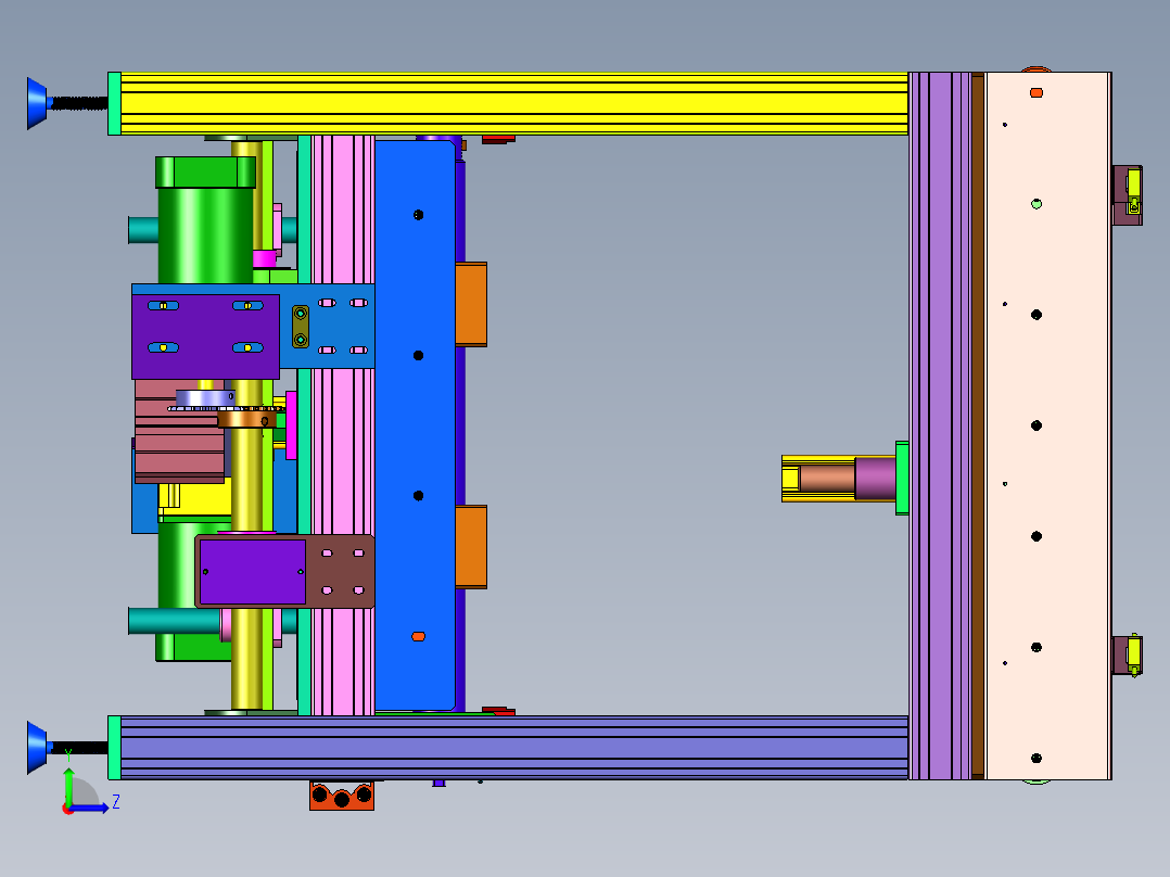 连续式辊筒流水线配移栽升降机左视图