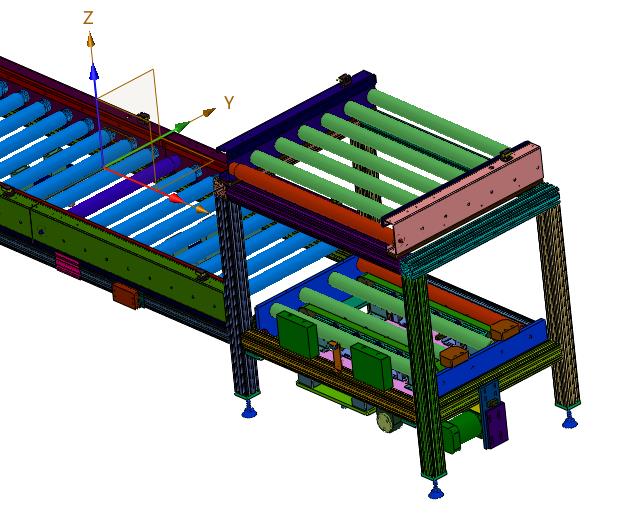 连续式辊筒流水线配移栽升降机