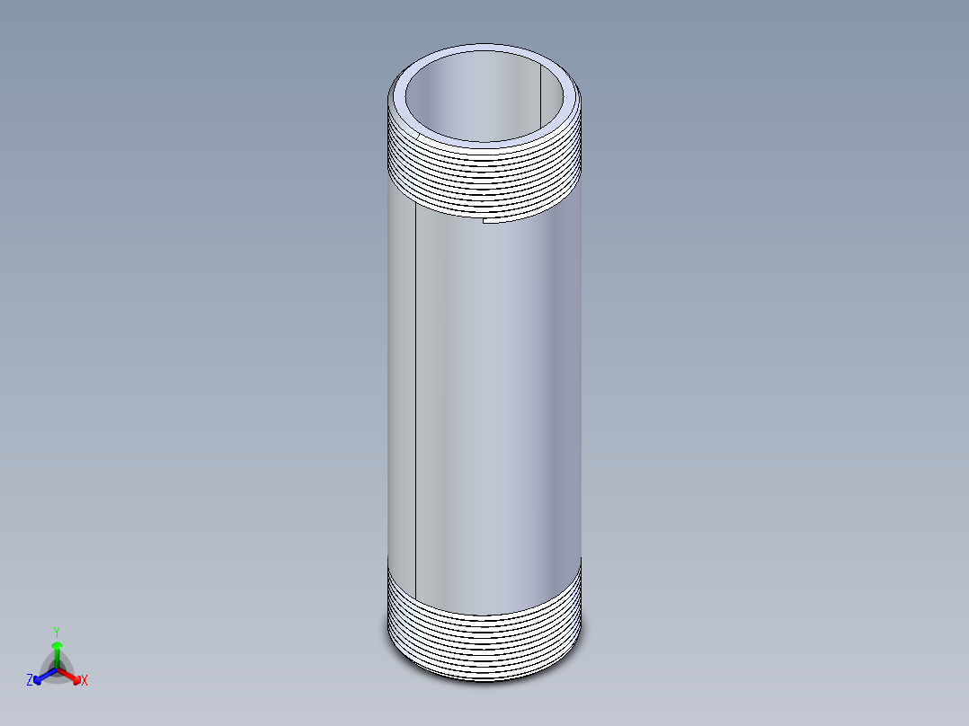 聚氯乙烯配件33-Sch80_Nipple_MPTxMPT_861-257_2in x 8in正等轴测图