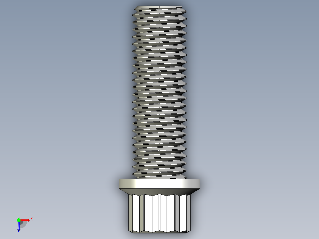 法兰头螺钉-5-16in-24 1long 12-point screws.IGS俯视图