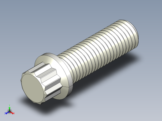 法兰头螺钉-5-16in-24 1long 12-point screws.IGS正等轴测缩略图