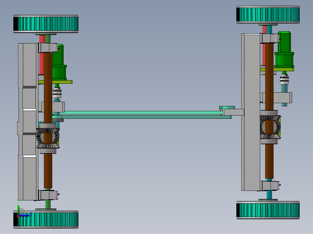 Q113-反平行四边形轮式移动机器人的设计【三维SolidWorks】左视图