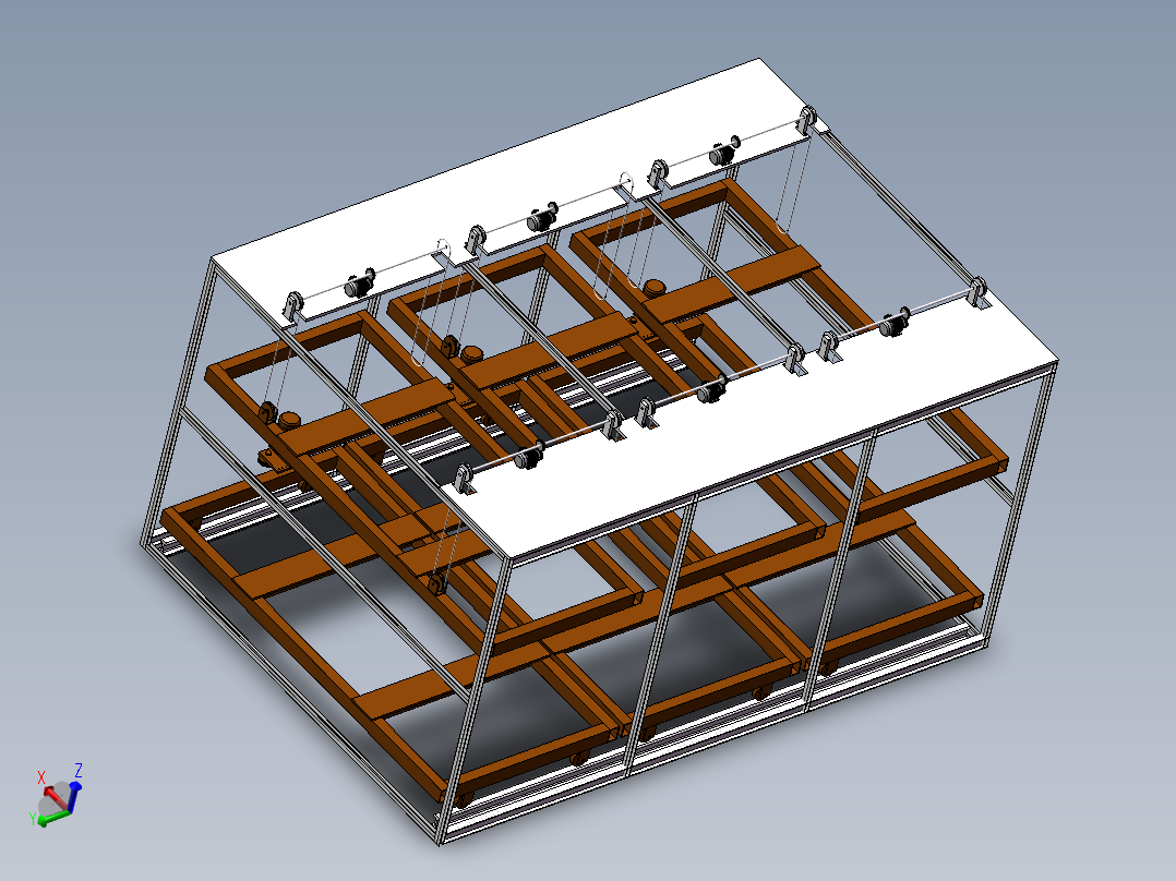 Q418-立体车库机械系统中推拉机构的结构设计【三维SolidWorks】主视图