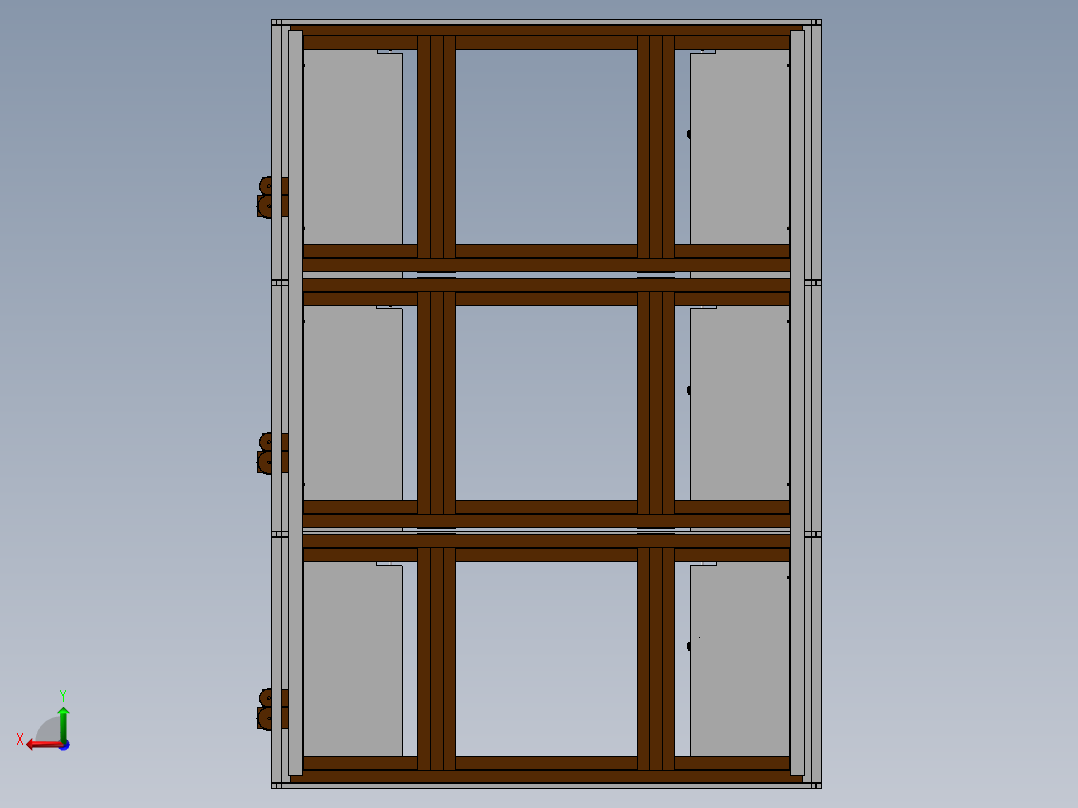 Q418-立体车库机械系统中推拉机构的结构设计【三维SolidWorks】后视图