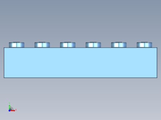 乐高套装 4421基本积木-6162897 - 2456 - 44237 Medium Blue Brick 2 x 6.STEP前视缩略图