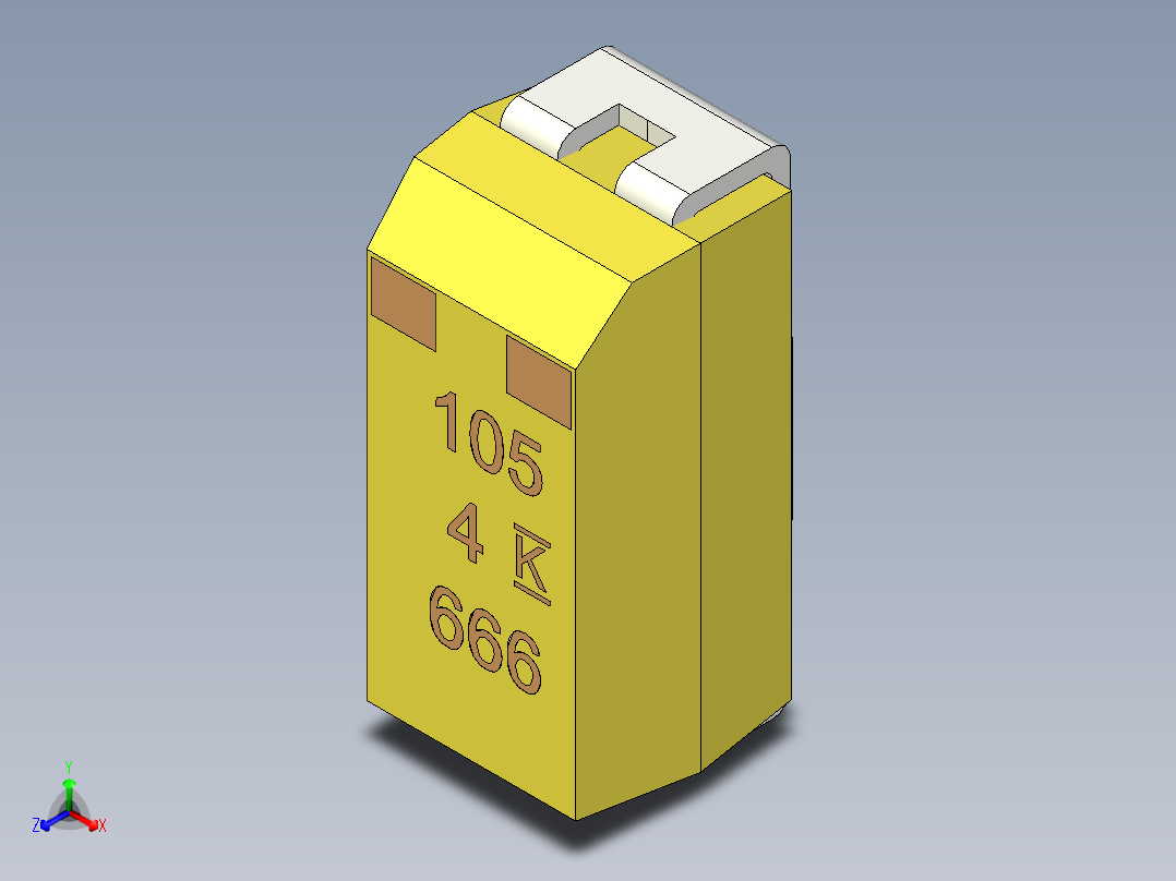 钽表面贴装电容，尺寸A（EIA 3216-18）长3.2 x宽1.6 x高1.6毫米